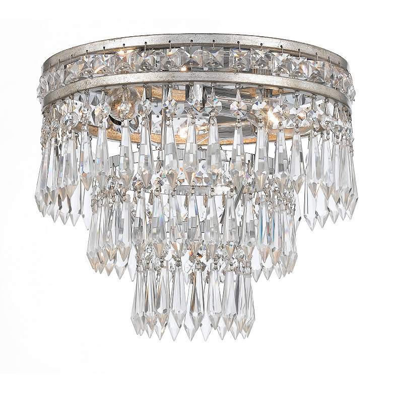 Image 2 Crystorama Mercer 11" Wide Olde Silver Ceiling Light more views