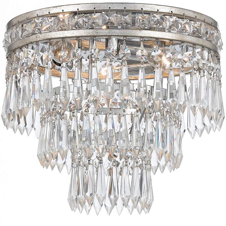 Image 3 Crystorama Mercer 11" Wide Olde Silver Ceiling Light more views