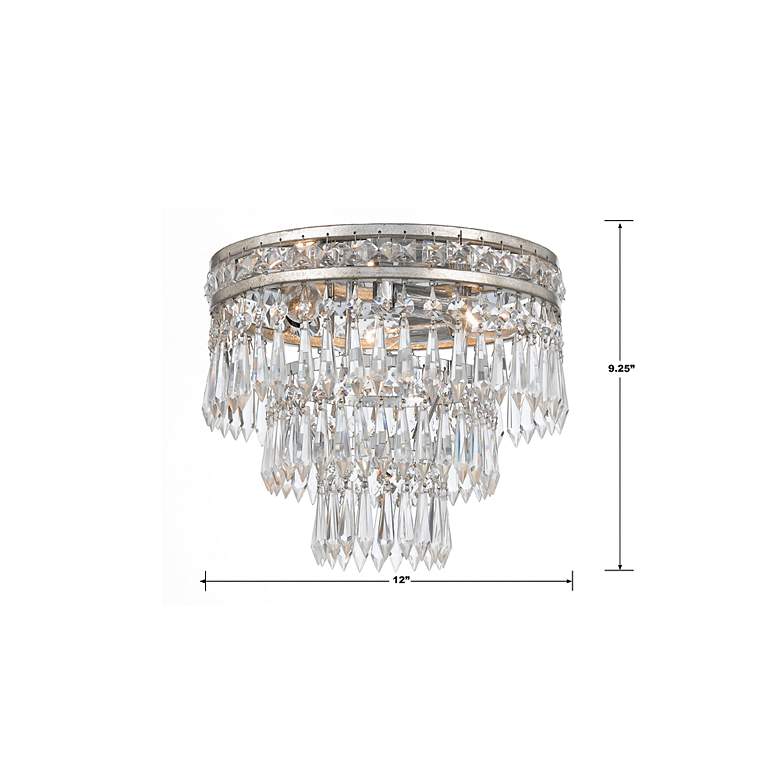 Image 5 Crystorama Mercer 11" Wide Olde Silver Ceiling Light more views