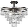 Crystorama Mercer 20" Wide Crystal Bronze Ceiling Light