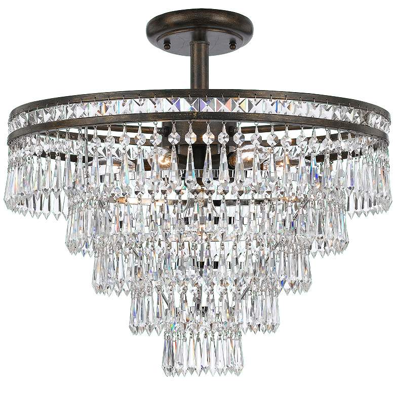 Image 3 Crystorama Mercer 20" Wide Crystal Bronze Ceiling Light more views