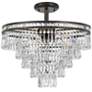3_Crystorama Mercer 20" Wide Crystal Bronze Ceiling Light more views