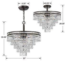 Image5 of Crystorama Mercer 20" Wide Crystal Bronze Ceiling Light more views