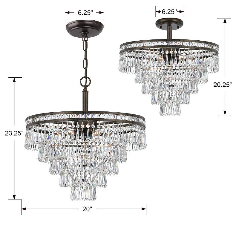 Image 5 Crystorama Mercer 20" Wide Crystal Bronze Ceiling Light more views