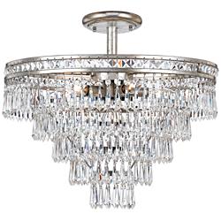 Crystorama Mercer 20&quot; Wide Crystal Silver Ceiling Light