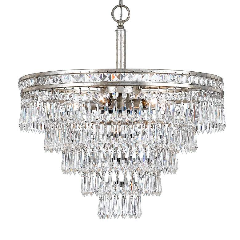 Image 3 Crystorama Mercer 20" Wide Tiered Olde Silver and Crystal Chandelier more views