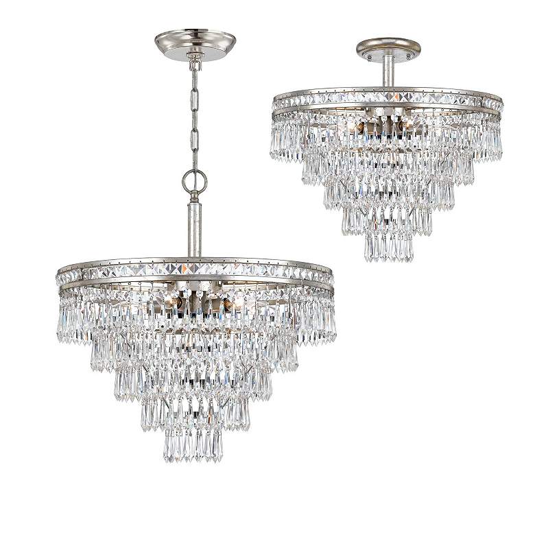 Image 4 Crystorama Mercer 20" Wide Tiered Olde Silver and Crystal Chandelier more views