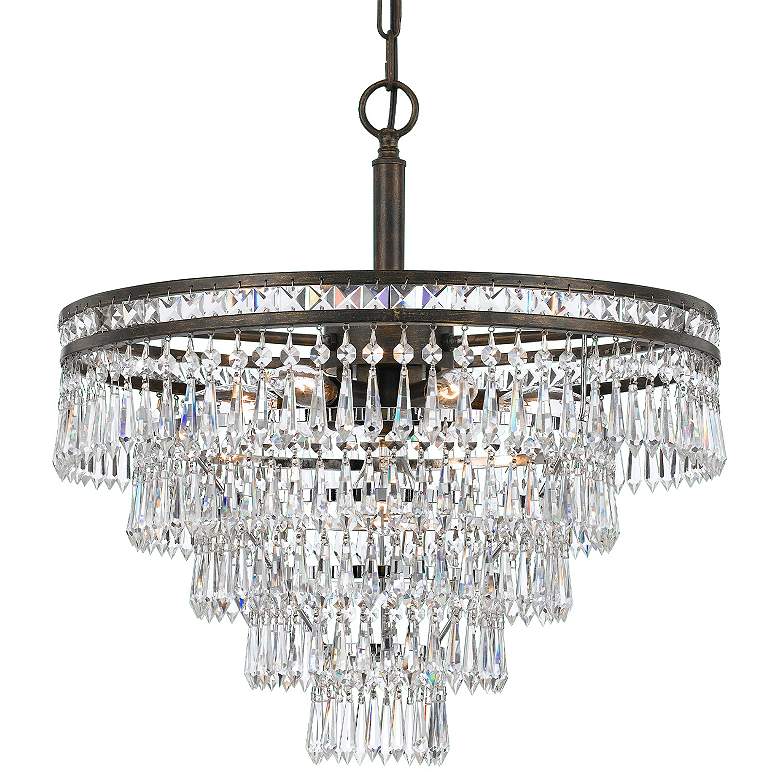 Image 4 Crystorama Mercer 20"W English Bronze and Crystal Chandelier more views