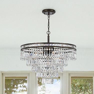 Crystorama Mercer 20"W English Bronze and Crystal Chandelier
