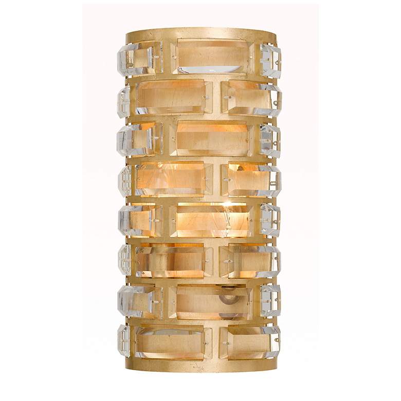Image 1 Crystorama Meridian 13" High Antique Gold Wall Sconce