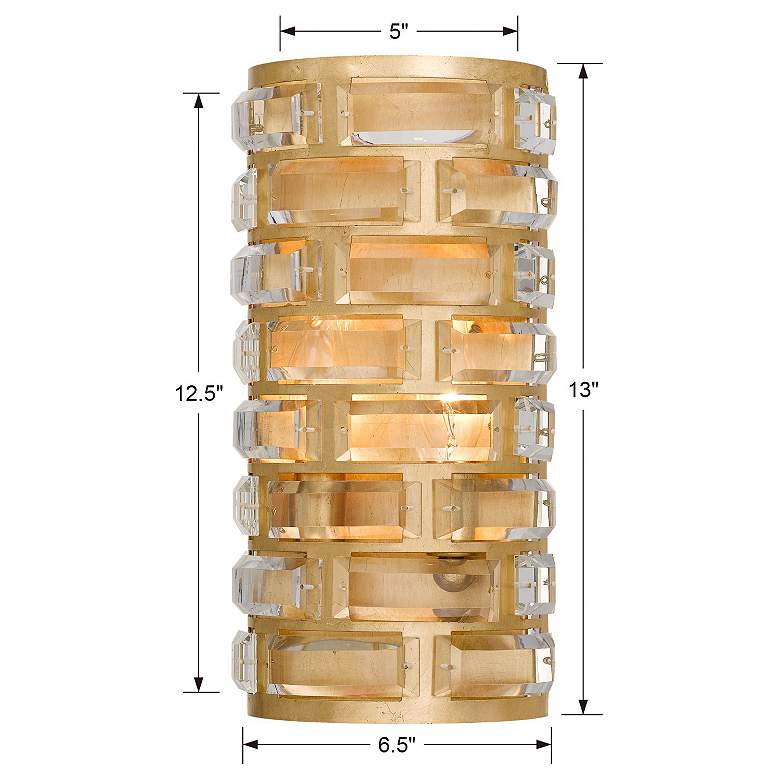 Image 4 Crystorama Meridian 13" High Antique Gold Wall Sconce more views