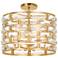 Crystorama Meridian 15" Wide Antique Gold Ceiling Light