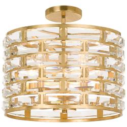 Crystorama Meridian 15" Wide Antique Gold Ceiling Light