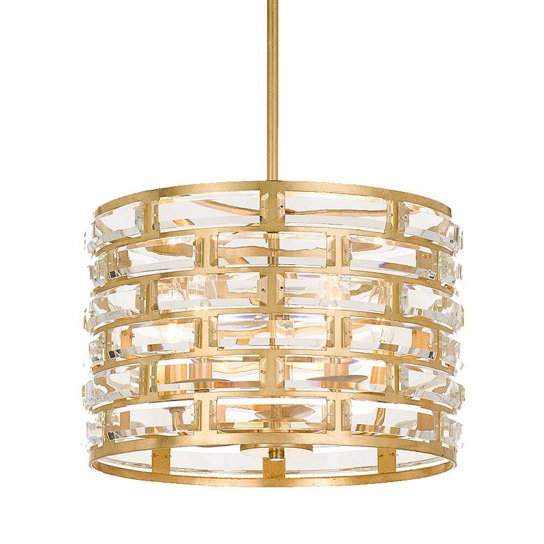 Image 3 Crystorama Meridian 15" Wide Antique Gold Ceiling Light more views