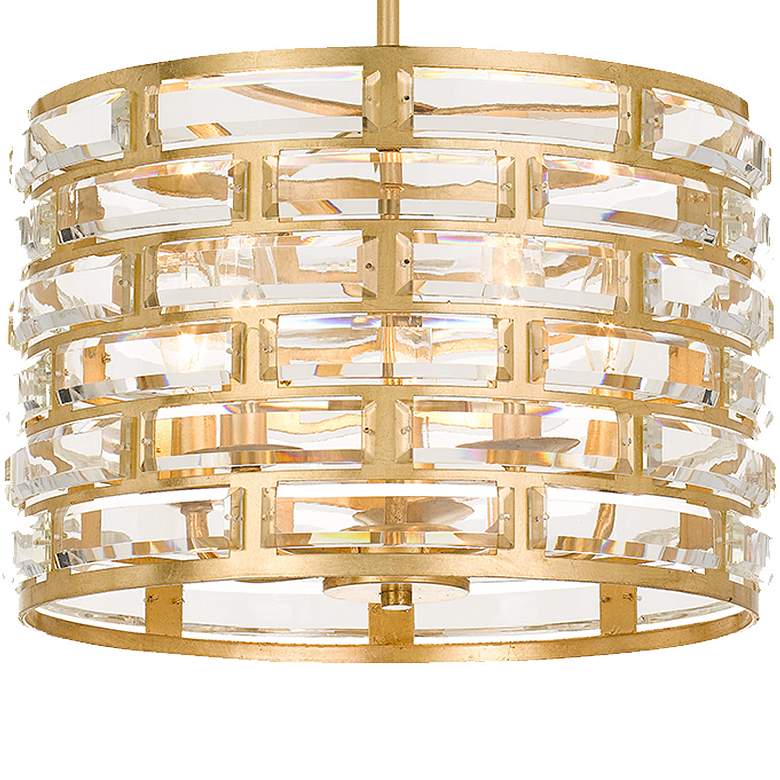 Image 4 Crystorama Meridian 15" Wide Antique Gold Ceiling Light more views