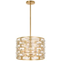 Crystorama Meridian 15" Wide Antique Gold Chandelier