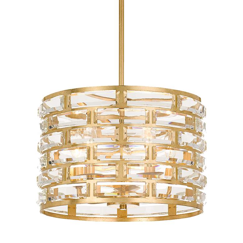 Image 3 Crystorama Meridian 15" Wide Antique Gold Chandelier more views