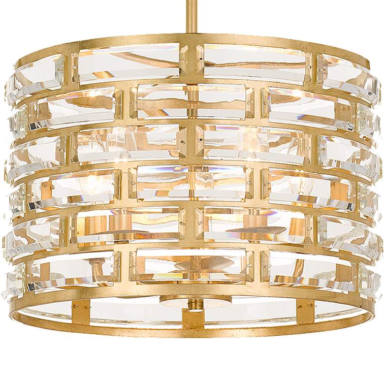 Image 4 Crystorama Meridian 15" Wide Antique Gold Chandelier more views