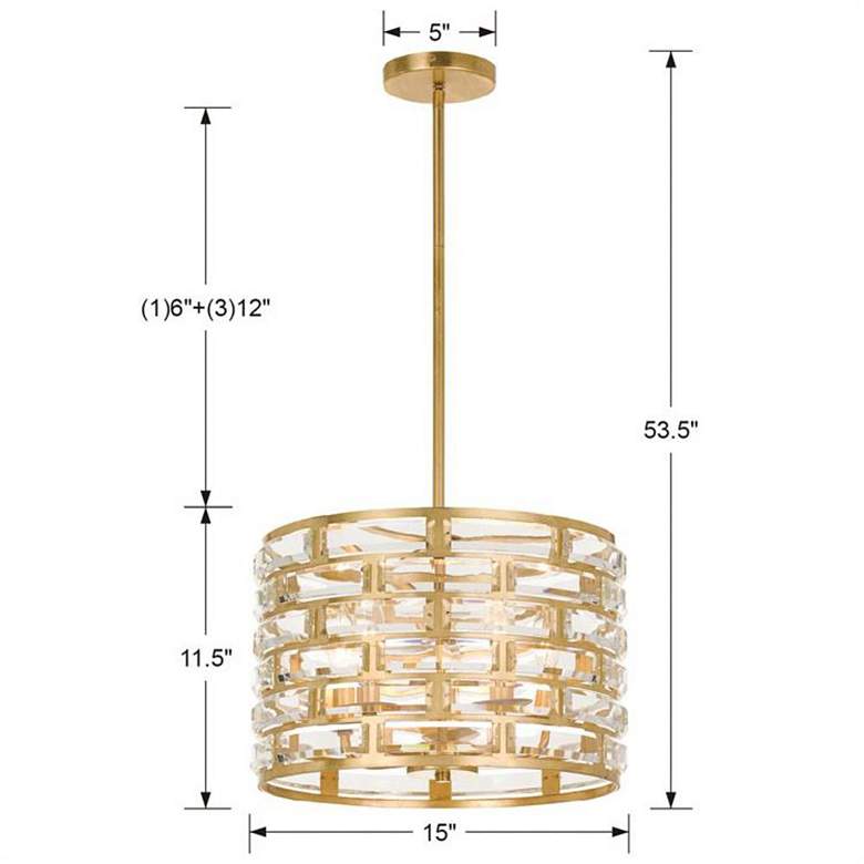Image 5 Crystorama Meridian 15" Wide Antique Gold Chandelier more views