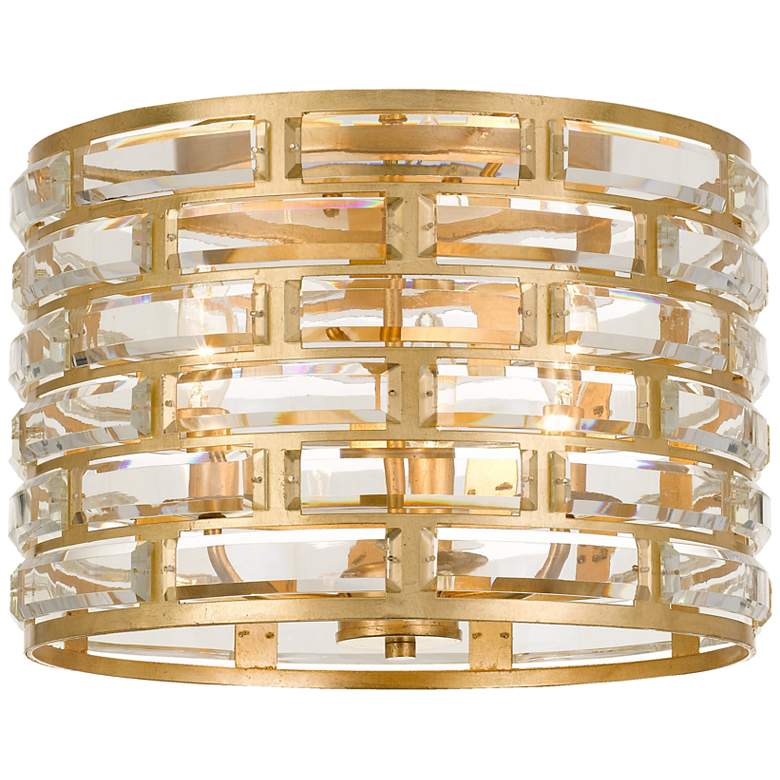 Image 2 Crystorama Meridian 15" Wide Gold and Crystal Ceiling Light