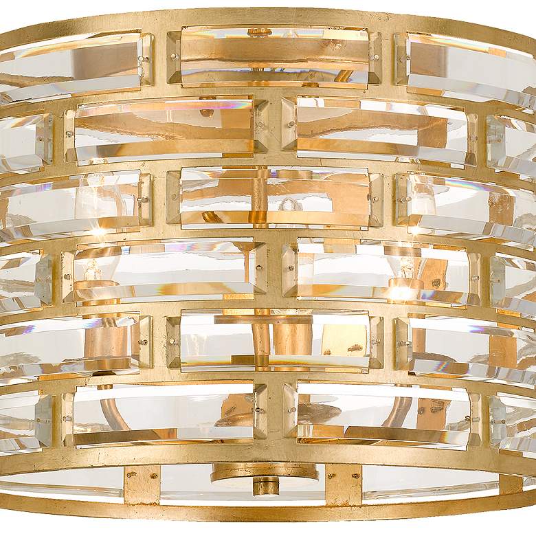 Image 3 Crystorama Meridian 15" Wide Gold and Crystal Ceiling Light more views