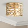 1_Crystorama Meridian 15" Wide Modern Gold and Crystal Ceiling Light