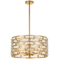 Crystorama Meridian 20" Wide Antique Gold Chandelier