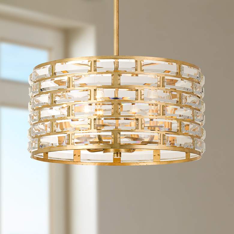 Image 1 Crystorama Meridian 20" Wide Antique Gold Chandelier