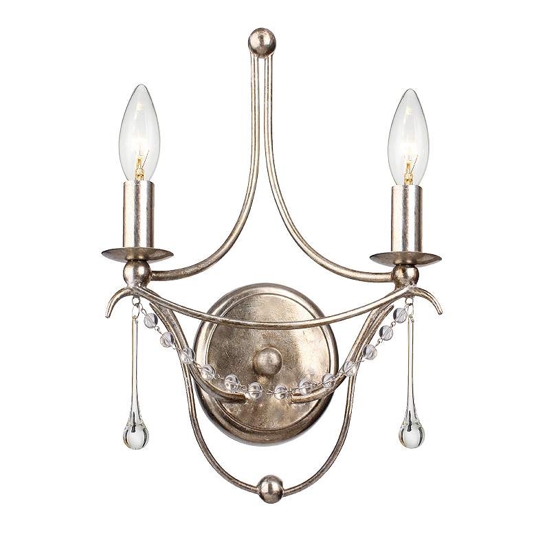 Image 2 Crystorama Metro 14 1/2" High Antique Silver Sconce more views