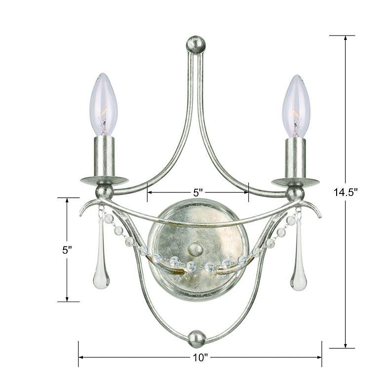 Image 5 Crystorama Metro 14 1/2" High Antique Silver Sconce more views