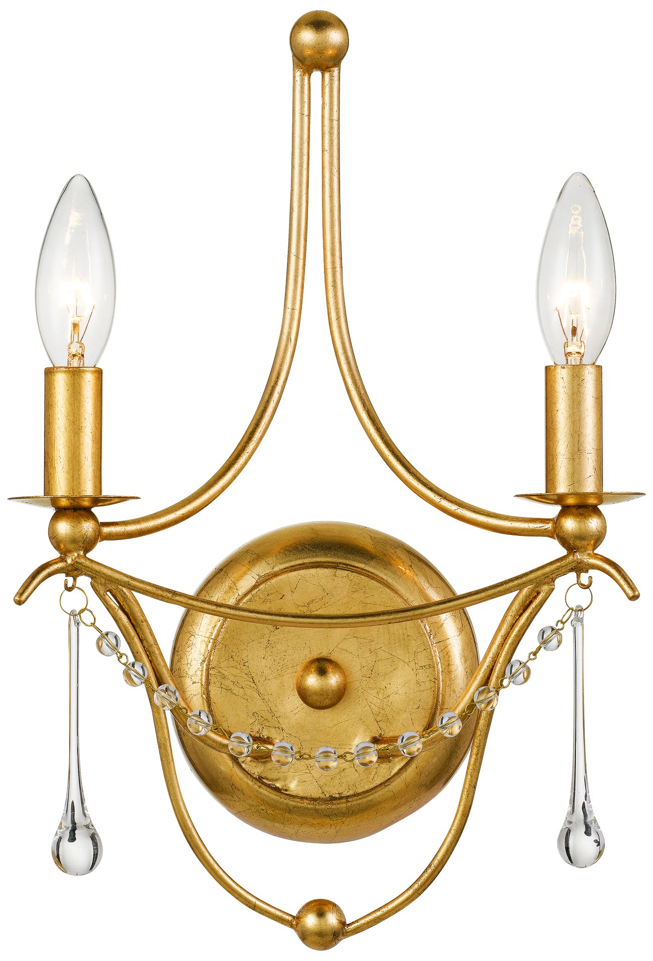 Crystorama Metro 14 1/2" High Antique Gold 2-Light Wall Sconce - #72W54 ...