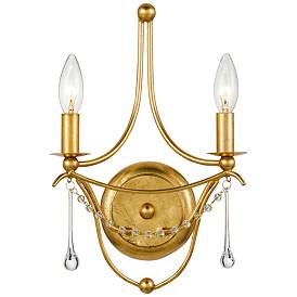 Image1 of Crystorama Metro 14 1/2"H Antique Gold 2-Light Wall Sconce