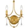 Crystorama Metro 14 1/2"H Antique Gold 2-Light Wall Sconce