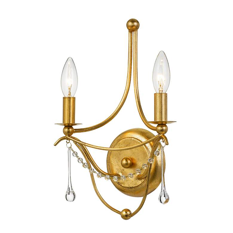 Image 2 Crystorama Metro 14 1/2"H Antique Gold 2-Light Wall Sconce more views