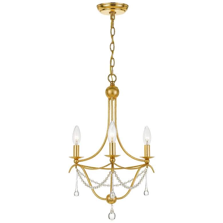 Image 2 Crystorama Metro 15 1/2 inchW 3-Light Antique Gold Chandelier