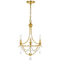 Crystorama Metro 15 1/2"W 3-Light Antique Gold Chandelier