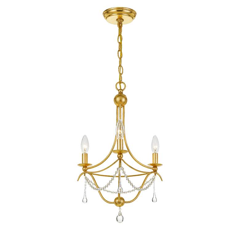 Image 3 Crystorama Metro 15 1/2"W 3-Light Antique Gold Chandelier more views