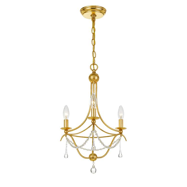 Image 3 Crystorama Metro 15 1/2 inchW 3-Light Antique Gold Chandelier more views