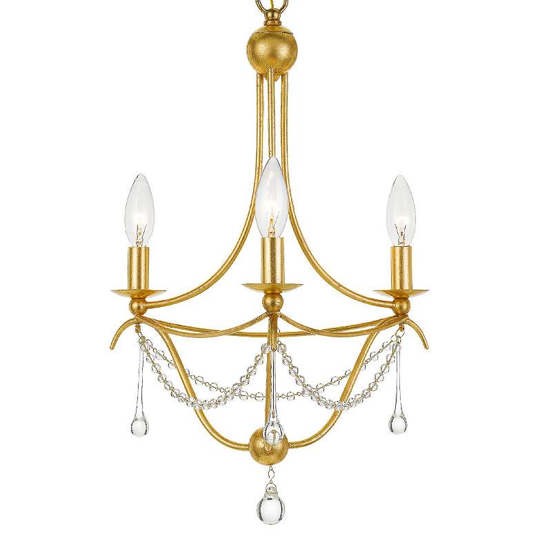 Image 4 Crystorama Metro 15 1/2"W 3-Light Antique Gold Chandelier more views