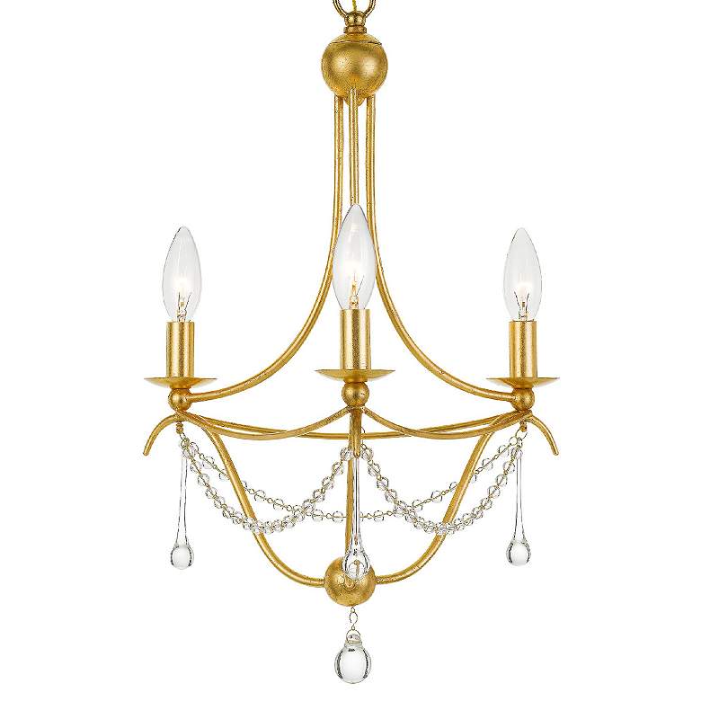 Image 4 Crystorama Metro 15 1/2 inchW 3-Light Antique Gold Chandelier more views