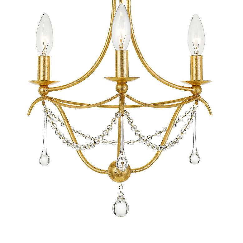 Image 5 Crystorama Metro 15 1/2"W 3-Light Antique Gold Chandelier more views