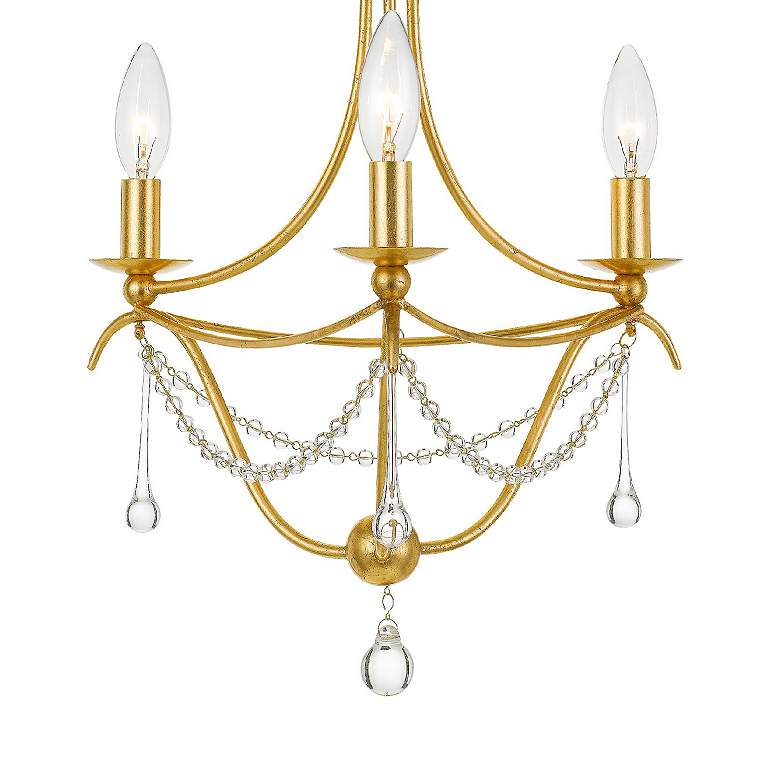 Image 5 Crystorama Metro 15 1/2 inchW 3-Light Antique Gold Chandelier more views