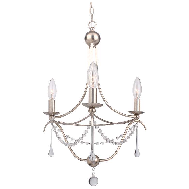 Image 1 Crystorama Metro 15 1/2"W Antique Silver 3-Light Chandelier