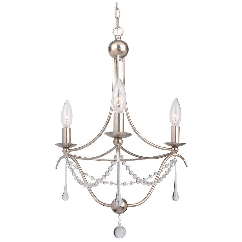 Image 1 Crystorama Metro 15 1/2 inchW Antique Silver 3-Light Chandelier