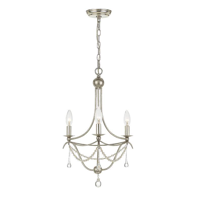 Image 2 Crystorama Metro 15 1/2"W Antique Silver 3-Light Chandelier more views