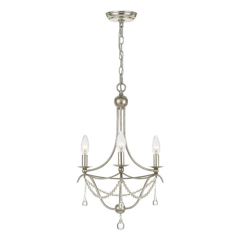 Image 2 Crystorama Metro 15 1/2 inchW Antique Silver 3-Light Chandelier more views