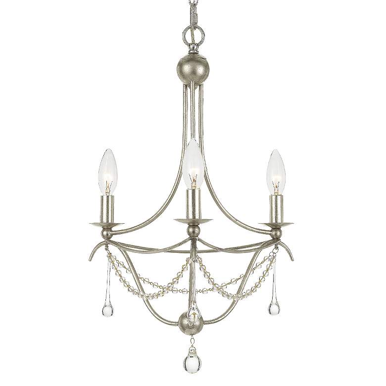 Image 3 Crystorama Metro 15 1/2"W Antique Silver 3-Light Chandelier more views