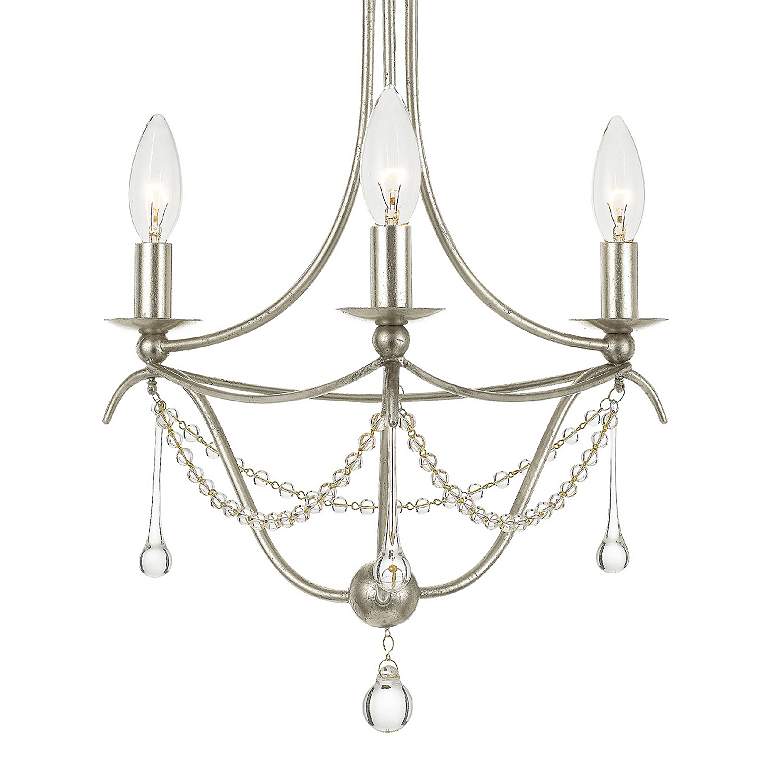 Image 4 Crystorama Metro 15 1/2 inchW Antique Silver 3-Light Chandelier more views