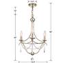 6_Crystorama Metro 15 1/2"W Antique Silver 3-Light Chandelier more views
