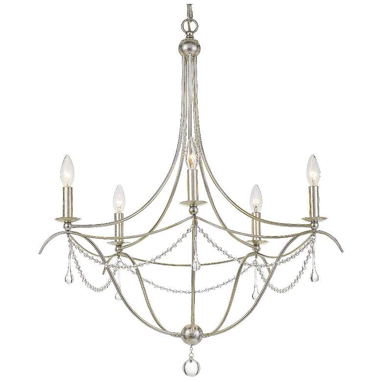 Image 2 Crystorama Metro 27 1/2" Wide 5-Light Antique Silver Chandelier